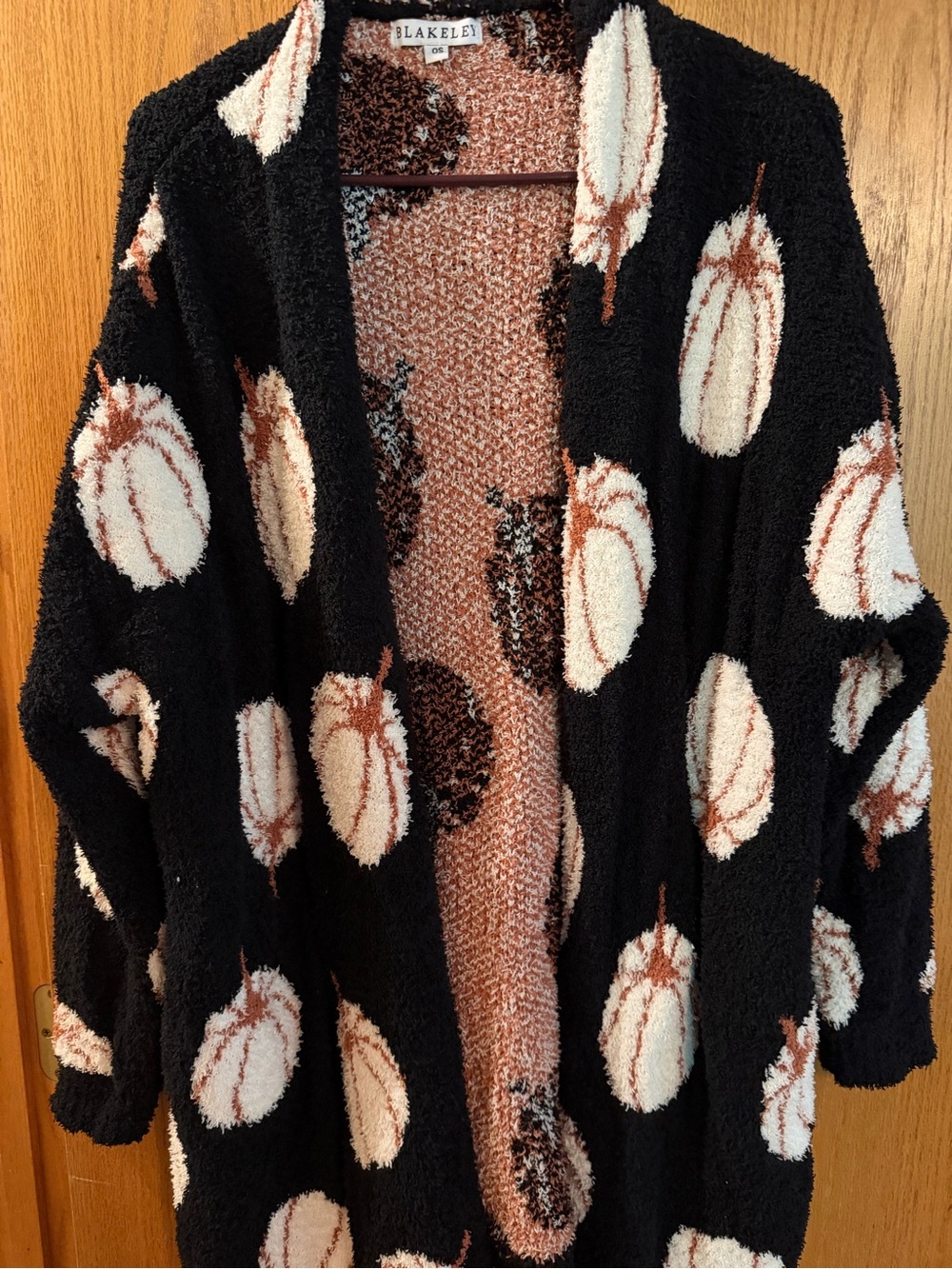 Blakeley Black Pumpkin-Print Open Cardigan